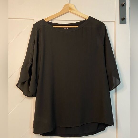 LOFT Tops - Black LOFT blouse with sleeve detail